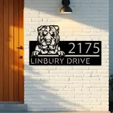 Custom Metal Shar Pei Dog Cute puppy Metal Address Sign House number Hanging Address Plaque Yard Sign Outdoor decor