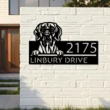 Custom Metal Great Dane dog Cute puppy Metal Address Sign House number Hanging Address Plaque Yard Sign Outdoor decor