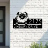 Custom Metal Pekingese dog Puppy Metal Address Sign House number Hanging Address Plaque Yard Sign Outdoor decor