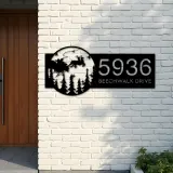 Custom Metal Santa Claus flying on sleigh Christmas Metal Address Sign, House number, Outdoor Number Signage, Yard Sign Address Plate