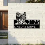 Custom Metal West Highland White Terrier dog Metal Address Sign House number Hanging Address Plaque Yard Sign Outdoor decor