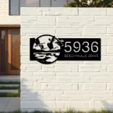 Custom Metal Ducks Wild animal wildlife Metal Address Sign, House number, Outdoor Number Signage, Yard Sign Address Plate
