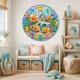 Cute Goldfish Ocean Kids Room Wall Clock