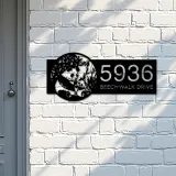 Custom Metal Panda Metal Address Sign, House number, Outdoor Number Signage, Yard Sign Address Plate