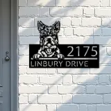 Custom Metal Scottish Terrier Dog Cute puppy Metal Address Sign House number Hanging Address Plaque Yard Sign Outdoor decor