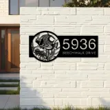 Custom Metal Fish sea life Metal Address Sign, House number, Outdoor Number Signage, Yard Sign Address Plate002