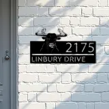 Custom Metal bull and two chickens farm animal Metal Address Sign, House number, Outdoor Number Signage, Yard Sign Address Plate
