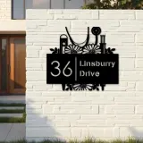 Custom Metal Nurse Medical tools Metal Address Sign, House number, Outdoor Number Signage, Yard Sign Address Plate