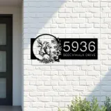 Custom Metal Couple birds Metal Address Sign, House number, Outdoor Number Signage, Yard Sign Address Plate