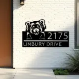 Custom Metal Peeking Red Panda Wild animal wildlife Metal Address Sign, House number, Outdoor Number Signage, Yard Sign Address Plate