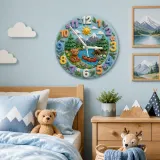 Woodland Forest Bear Kids Room Wall Clock