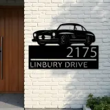 Custom Metal Classic car Metal Address Sign Custom House number Hanging Address Plaque Yard Sign Outdoor