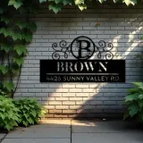 Custom Metal Monogram Letters family name Metal Address Sign House number Hanging Address Plaque Yard Sign Outdoor decor S35