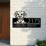 Custom Metal Brittany spaniel dog cute puppy Metal Address Sign House number Hanging Address Plaque Yard Sign Outdoor decor