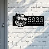 Custom Metal Motocycle Biker Bike rider Metal Address Sign, House number, Outdoor Number Signage, Yard Sign Address Plate