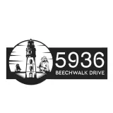 Custom Metal Lighthouse and ship sea adventure Metal Address Sign, House number, Outdoor Number Signage, Yard Sign Address Plate