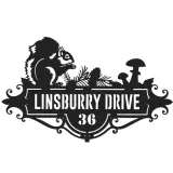 Custom Metal Cute Squirrel Wild animal wildlife Metal Address Sign, House number, Outdoor Number Signage, Yard Sign Address Plate