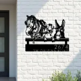 Custom Metal Horse Mule Goat farmhouse farm animals Metal Address Sign, House number, Outdoor Number Signage, Yard Sign Address Plate