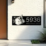 Custom Metal Floral hummingbird Metal Address Sign, House number, Outdoor Number Signage, Yard Sign Address Plate