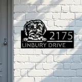 Custom Metal Maltese dog Cute puppy Metal Address Sign House number Hanging Address Plaque Yard Sign Outdoor decor