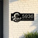 Custom Metal Wave Metal Address Sign, House number, Outdoor Number Signage, Yard Sign Address Plate