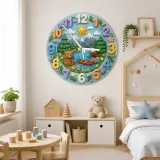 Woodland Forest Bear Kids Room Wall Clock