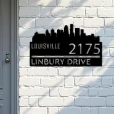 Custom Metal Louisville city skyline Metal Address Sign Hanging Address Plaque house number Yard Outdoor Sign