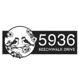 Custom Metal Bird couple Metal Address Sign, House number, Outdoor Number Signage, Yard Sign Address Plate001