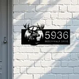 Custom Metal Deer elk forest wildlife Metal Address Sign Custom House Number Hanging Address Plaque Yard Sign Outdoor Sign