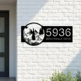 Custom Metal Camping outdoor campfire Metal Address Sign, House number, Outdoor Number Signage, Yard Sign Address Plate