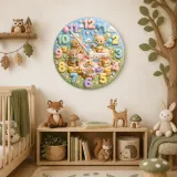 Teddy Bear Tea Party Kids Room Wall Clock