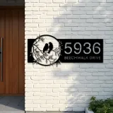 Custom Metal Birds couple Metal Address Sign, House number, Outdoor Number Signage, Yard Sign Address Plate
