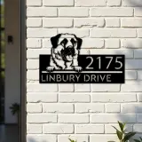 Custom Metal Anatolian Shepherd dog Puppy Metal Address Sign House number Hanging Address Plaque Yard Sign Outdoor decor