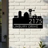 Custom Metal Farm landscape ranch Metal Address Sign, House number, Outdoor Number Signage, Yard Sign Address Plate