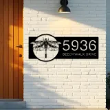 Custom Metal Dragonfly Metal Address Sign, House number, Outdoor Number Signage, Yard Sign Address Plate