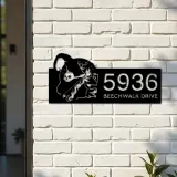 Custom Metal Witch haunted house halloween Metal Address Sign House number Hanging Address Plaque Yard Outdoor Sign