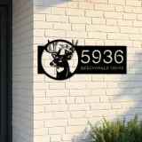 Custom Metal Deer head Metal Address Sign, House number, Outdoor Number Signage, Yard Sign Address Plate