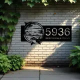 Custom Metal Dolphins sea life animals Metal Address Sign, House number, Outdoor Number Signage, Yard Sign Address Plate