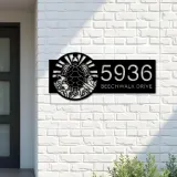 Custom Metal Sea Turtle Metal Address Sign, House number, Outdoor Number Signage, Yard Sign Address Plate