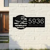 Custom Metal A 10 airplane US flag Metal Address Sign House number Hanging Address Plaque Yard Sign Outdoor