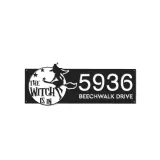 Custom Metal The witch is in halloween Metal Address Sign, House number, Outdoor Number Signage, Yard Sign Address Plate