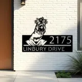 Custom Metal Floral Chicken farm animal farmhouse ranch Metal Address Sign, House number, Outdoor Number Signage, Yard Sign Address Plate