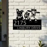 Custom Metal German shepherd chicken and goat Metal Address Sign, House number, Outdoor Number Signage, Yard Sign Address Plate