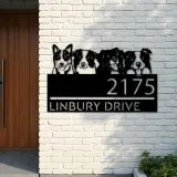 Custom Metal Dogs Cute puppy Metal Address Sign House number Hanging Address Plaque Yard Sign Outdoor decor