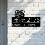 Custom Metal Bearded Dragon Metal Address Sign, House number, Outdoor Number Signage, Yard Sign Address Plate