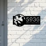 Custom Metal Duck hunting Metal Address Sign Custom House number Hanging Address Plaque Yard Sign Outdoor