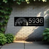 Custom Metal Tractor farm Metal Address Sign, House number, Outdoor Number Signage, Yard Sign Address Plate
