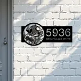 Custom Metal Fish sea life Metal Address Sign, House number, Outdoor Number Signage, Yard Sign Address Plate002
