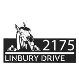 Custom Metal Peeking Horse farm animal ranch Metal Address Sign, House number, Outdoor Number Signage, Yard Sign Address Plate