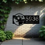 Custom Metal Pelican bird Metal Address Sign Custom Hanging Address Plaque House number Yard Sign Outdoor Sign